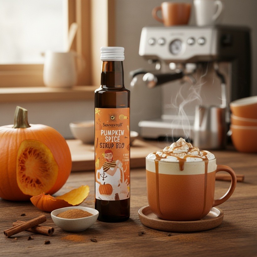 Pumpkin Spice latté s bio sirupom Sonnentor