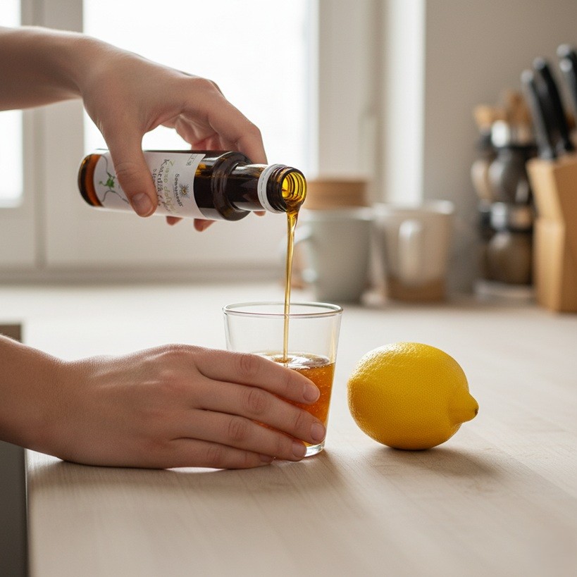 Bylinný sirup z mladého ihličia a šalvie