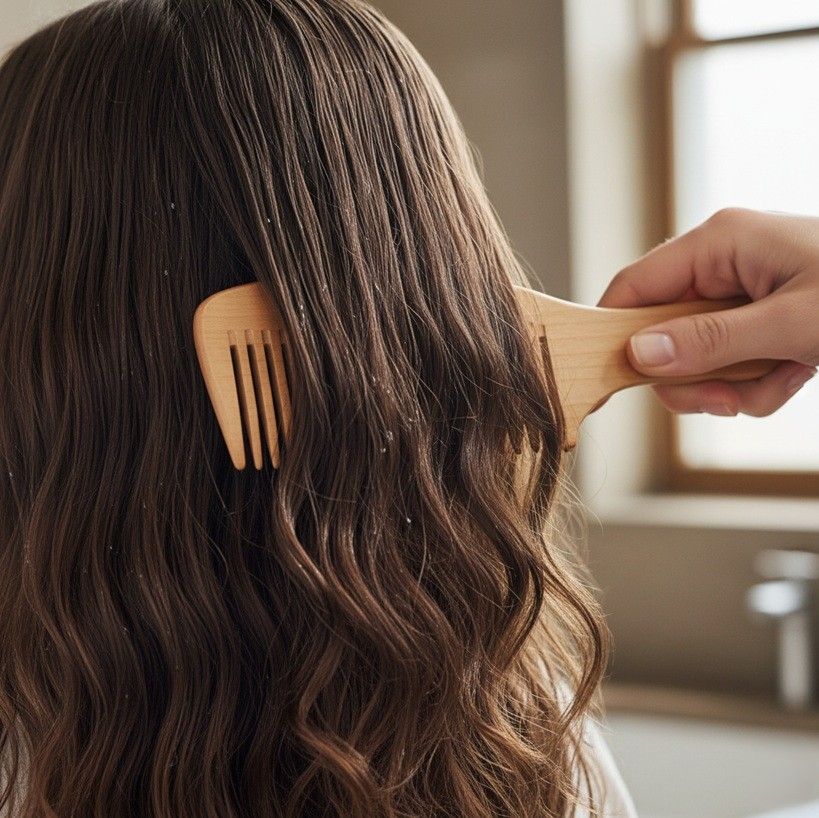 Anwendung der Urtekram Wild Lemongrass Spülung