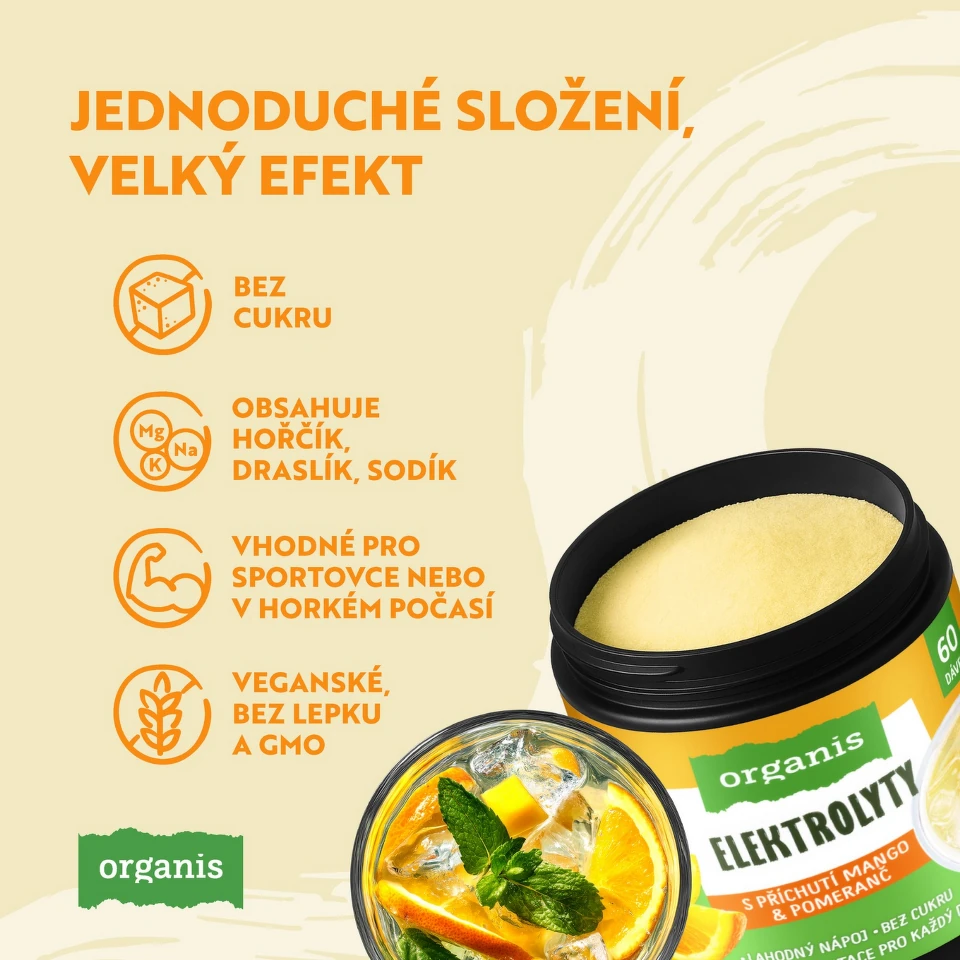 Organis Elektrolyty mango + pomaranč