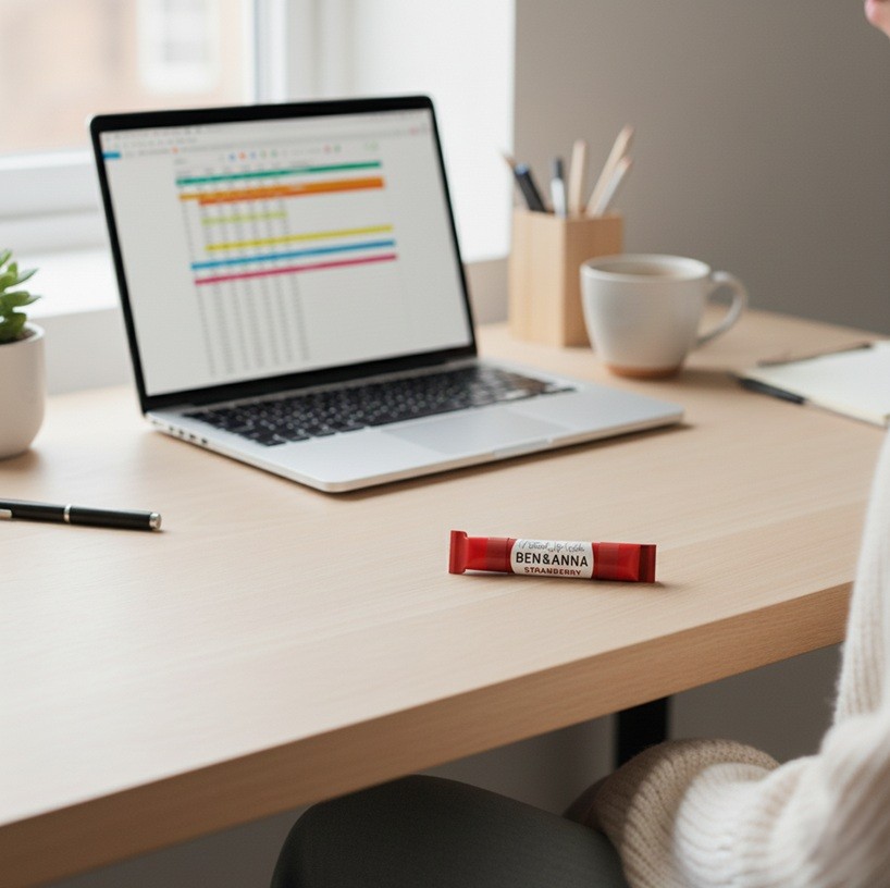 Lippenbalsam mit Erdbeerduft