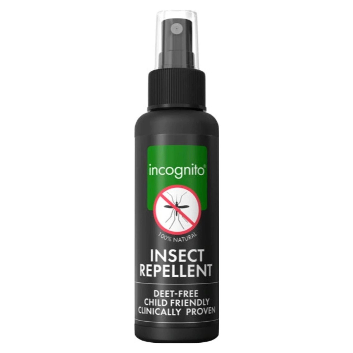 Anwendung des natürlichen Incognito Repellent-Sprays auf der Haut