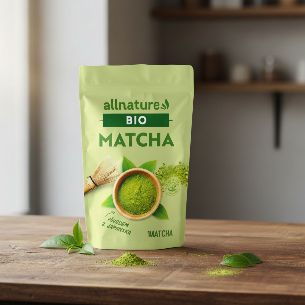 Matcha Latte zubereitet mit Allnature Matcha Tea BIO