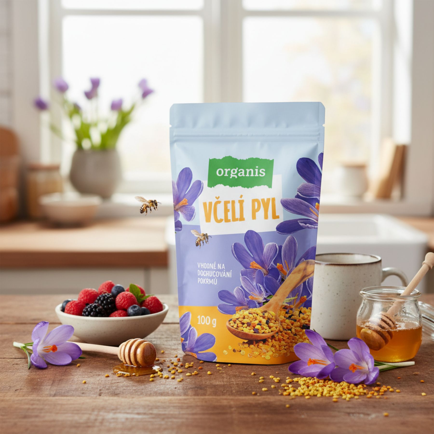 Organis Včelí peľ 100 g – pohárik s peľovými granulami